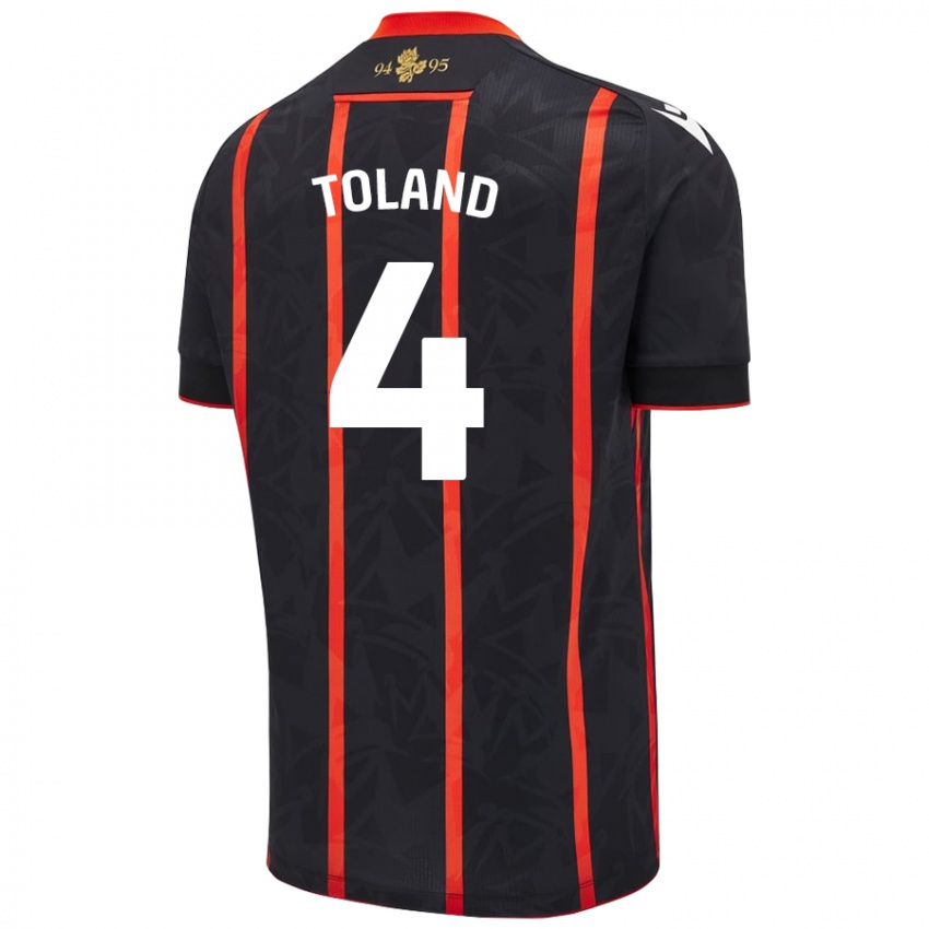 Kinderen Tyler Toland #4 Zwart Rood Uitshirt Uittenue 2024/25 T-Shirt België