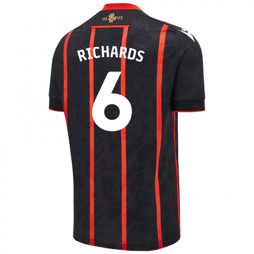 Kinderen Jade Richards #6 Zwart Rood Uitshirt Uittenue 2024/25 T-Shirt België