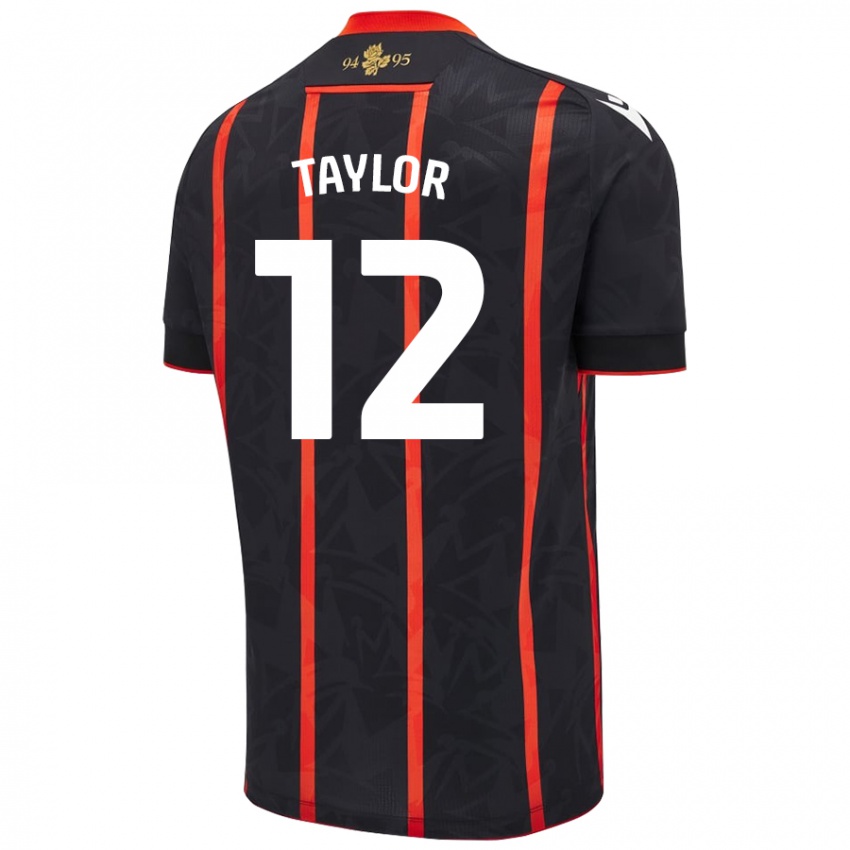 Kinderen Emma Taylor #12 Zwart Rood Uitshirt Uittenue 2024/25 T-Shirt België