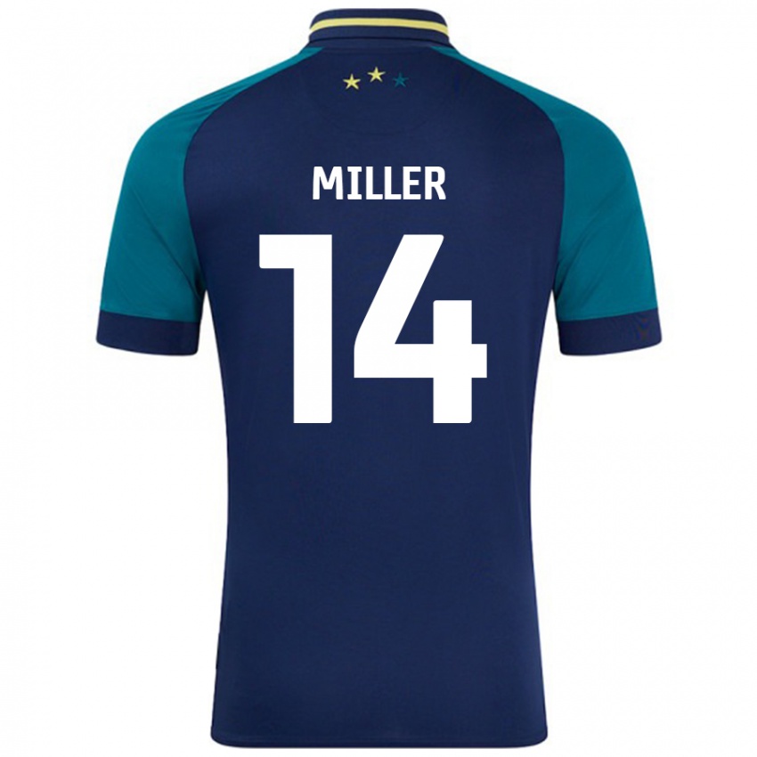 Kinderen Mickel Miller #14 Marineblauw Donkergroen Uitshirt Uittenue 2024/25 T-Shirt België