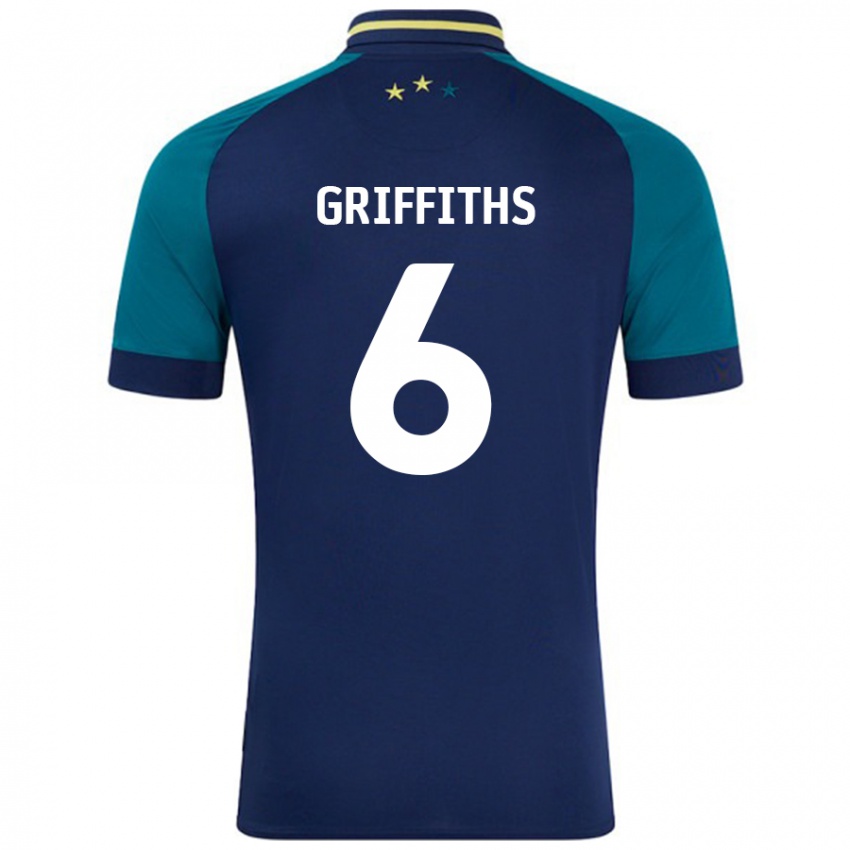 Kinderen Lauren Griffiths #6 Marineblauw Donkergroen Uitshirt Uittenue 2024/25 T-Shirt België