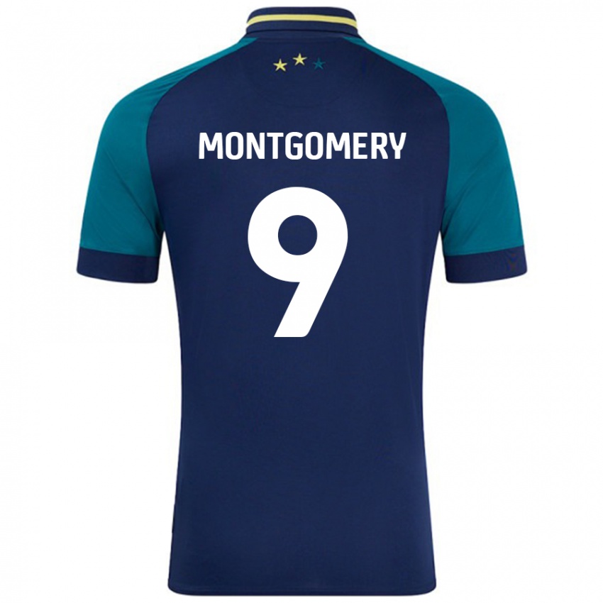 Kinderen Ria Montgomery #9 Marineblauw Donkergroen Uitshirt Uittenue 2024/25 T-Shirt België