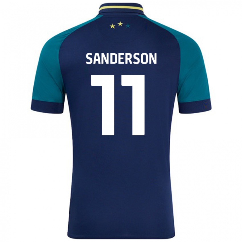 Kinderen Brittany Sanderson #11 Marineblauw Donkergroen Uitshirt Uittenue 2024/25 T-Shirt België