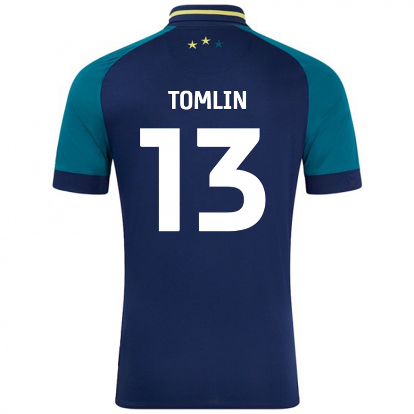 Kinderen Phoebe Tomlin #13 Marineblauw Donkergroen Uitshirt Uittenue 2024/25 T-Shirt België