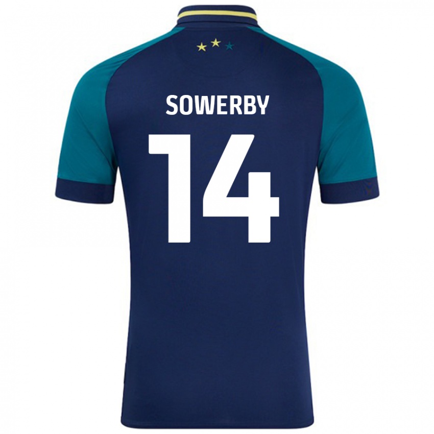 Kinderen Lucy Sowerby #14 Marineblauw Donkergroen Uitshirt Uittenue 2024/25 T-Shirt België