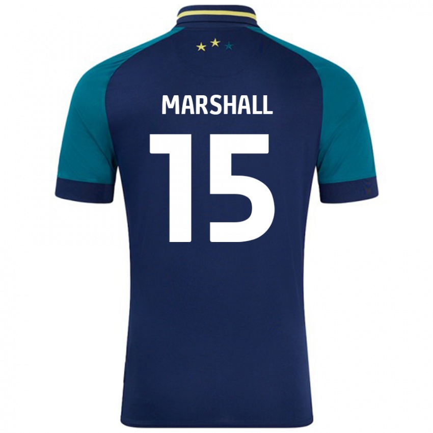 Kinderen Georgia Marshall #15 Marineblauw Donkergroen Uitshirt Uittenue 2024/25 T-Shirt België