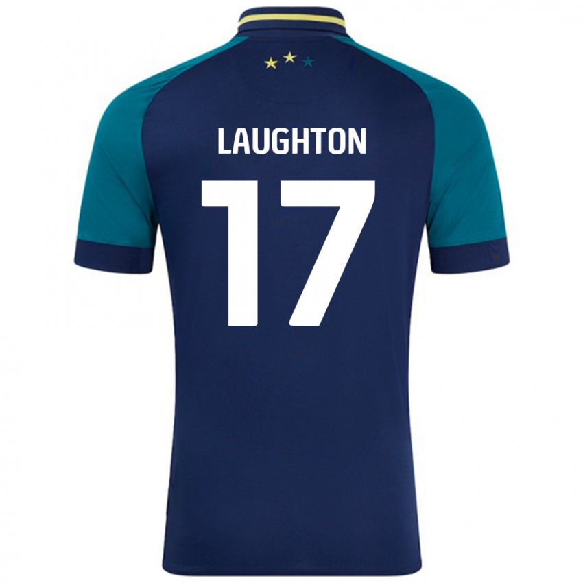 Kinderen Zoe Laughton #17 Marineblauw Donkergroen Uitshirt Uittenue 2024/25 T-Shirt België