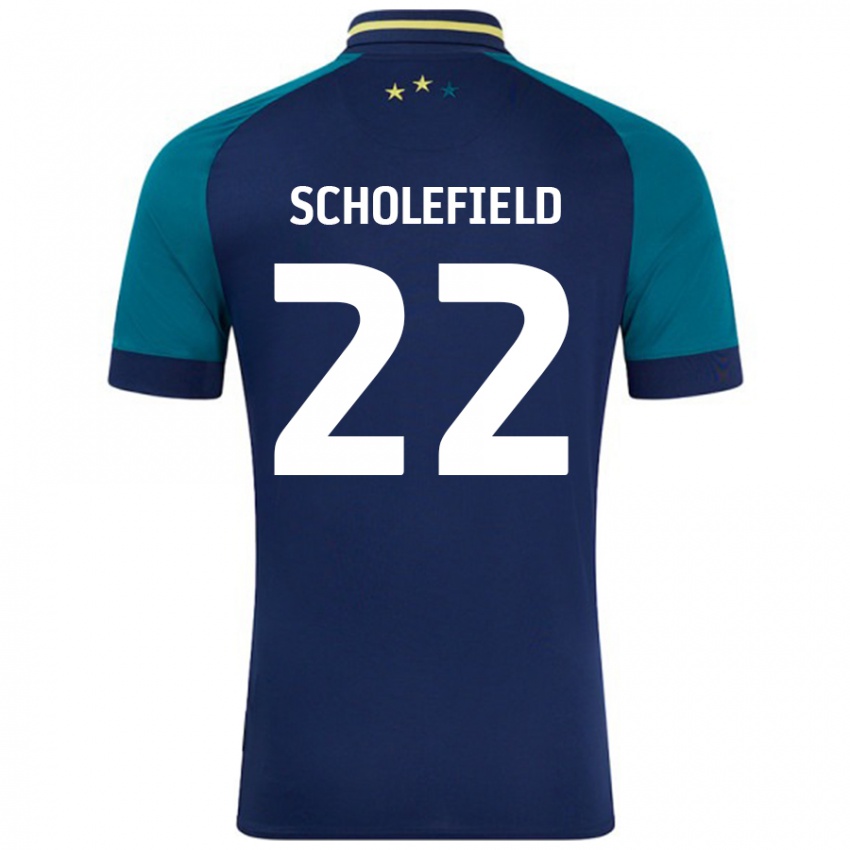 Kinderen Lois Scholefield #22 Marineblauw Donkergroen Uitshirt Uittenue 2024/25 T-Shirt België