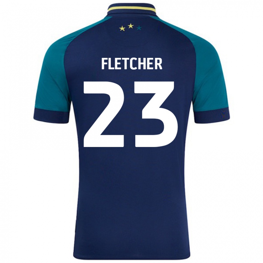 Kinderen Serena Fletcher #23 Marineblauw Donkergroen Uitshirt Uittenue 2024/25 T-Shirt België