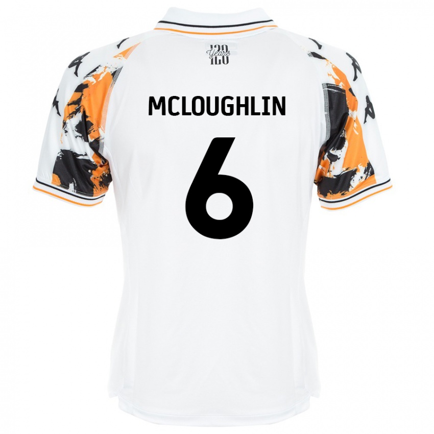 Enfant Maillot Sean Mcloughlin #6 Blanc Tenues Extérieur 2024/25 T-Shirt Belgique