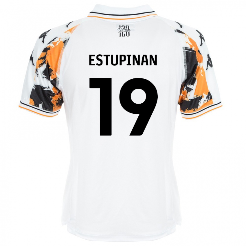 Enfant Maillot Óscar Estupiñán #19 Blanc Tenues Extérieur 2024/25 T-Shirt Belgique