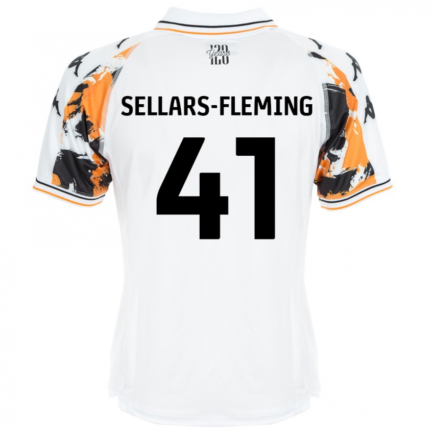 Enfant Maillot Tyrell Sellars-Fleming #41 Blanc Tenues Extérieur 2024/25 T-Shirt Belgique