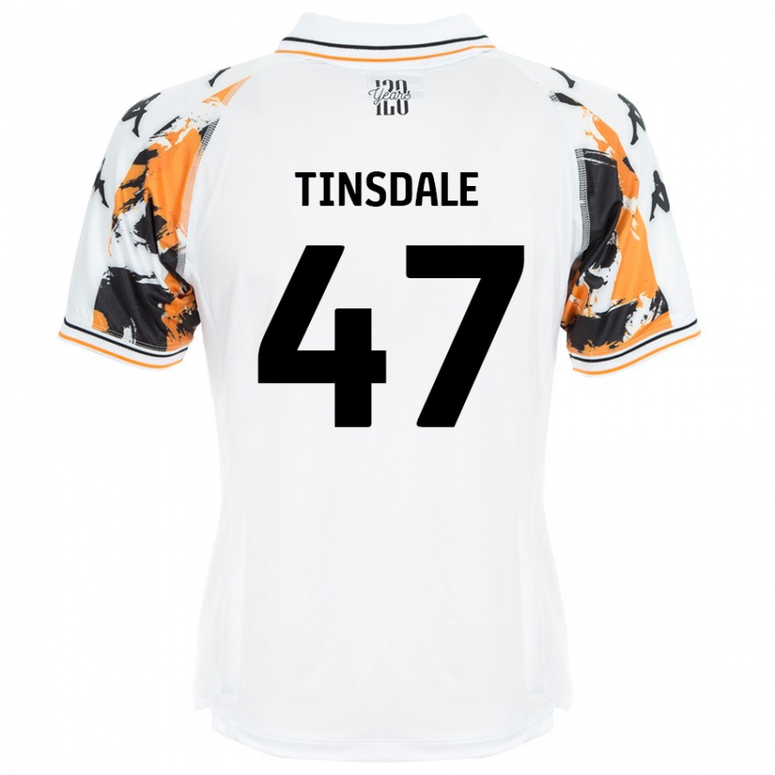 Enfant Maillot Nathan Tinsdale #47 Blanc Tenues Extérieur 2024/25 T-Shirt Belgique