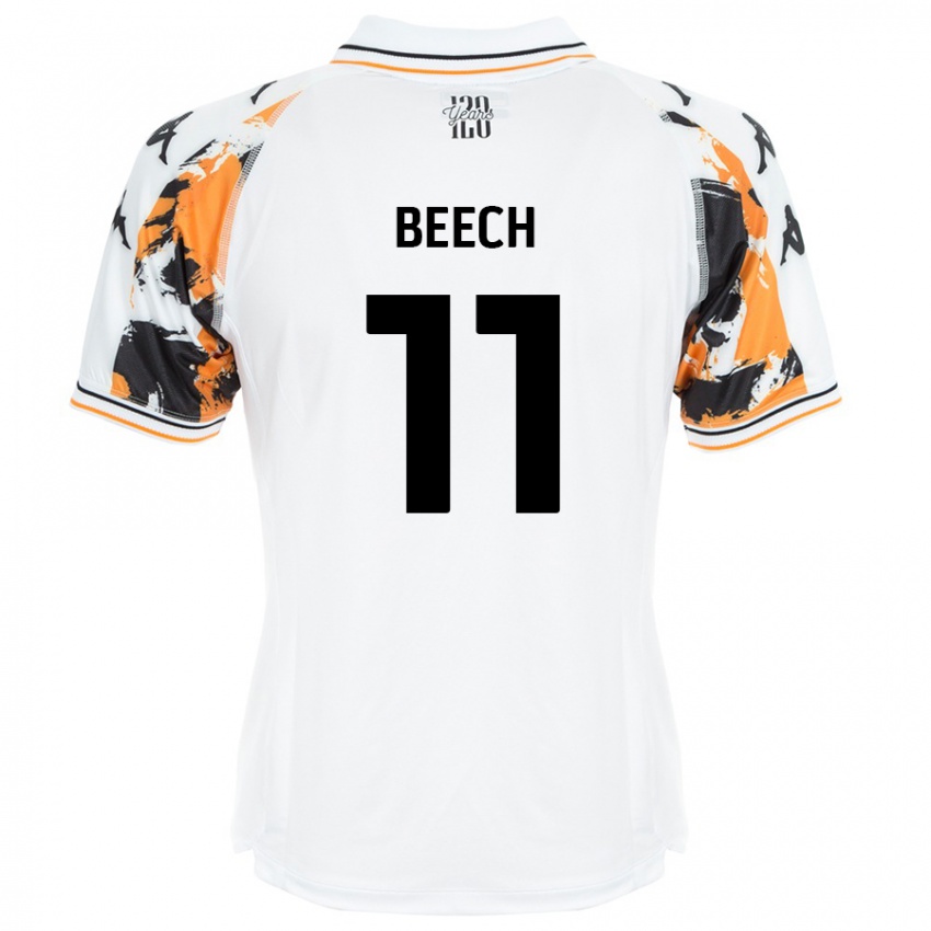 Enfant Maillot Rebecca Beech #11 Blanc Tenues Extérieur 2024/25 T-Shirt Belgique