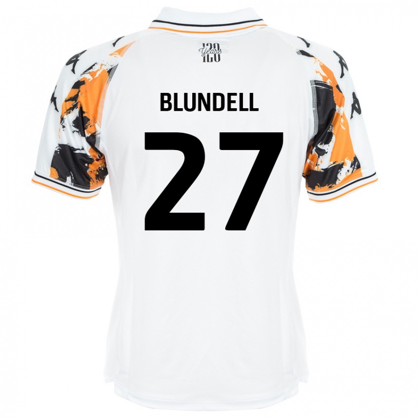 Enfant Maillot Maddie Blundell #27 Blanc Tenues Extérieur 2024/25 T-Shirt Belgique