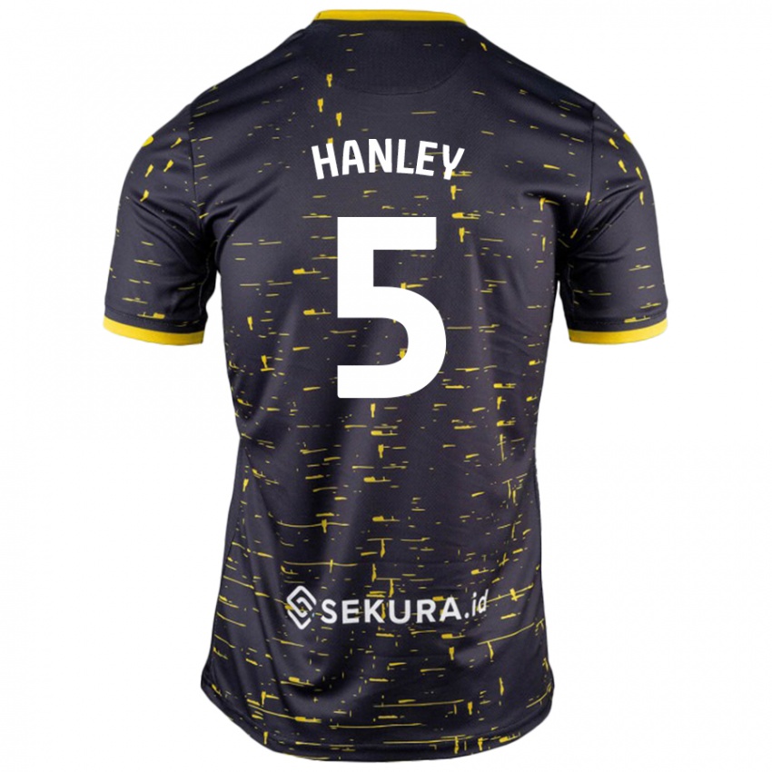 Enfant Maillot Grant Hanley #5 Noir Jaune Tenues Extérieur 2024/25 T-Shirt Belgique