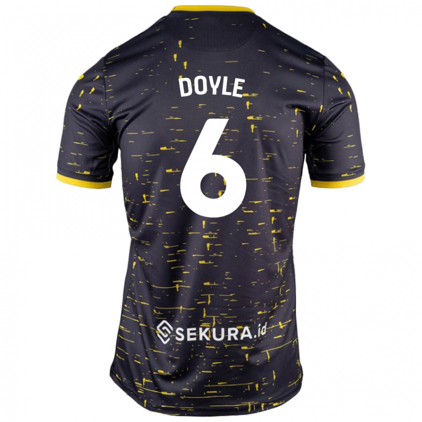 Enfant Maillot Callum Doyle #6 Noir Jaune Tenues Extérieur 2024/25 T-Shirt Belgique