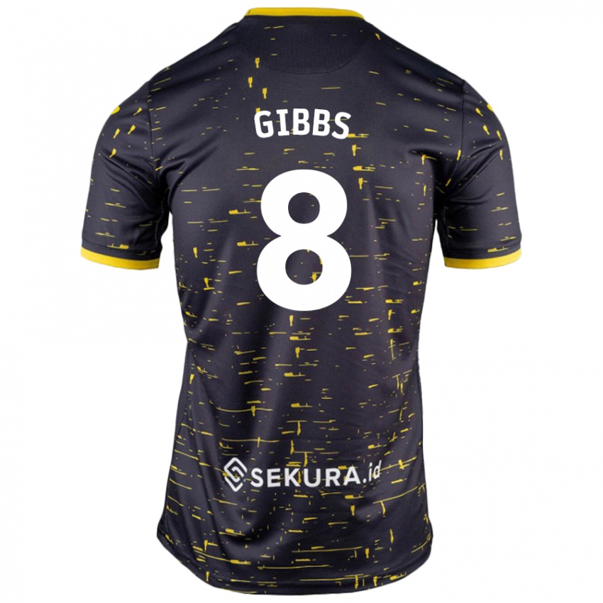 Enfant Maillot Liam Gibbs #8 Noir Jaune Tenues Extérieur 2024/25 T-Shirt Belgique