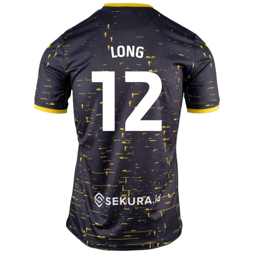 Enfant Maillot George Long #12 Noir Jaune Tenues Extérieur 2024/25 T-Shirt Belgique