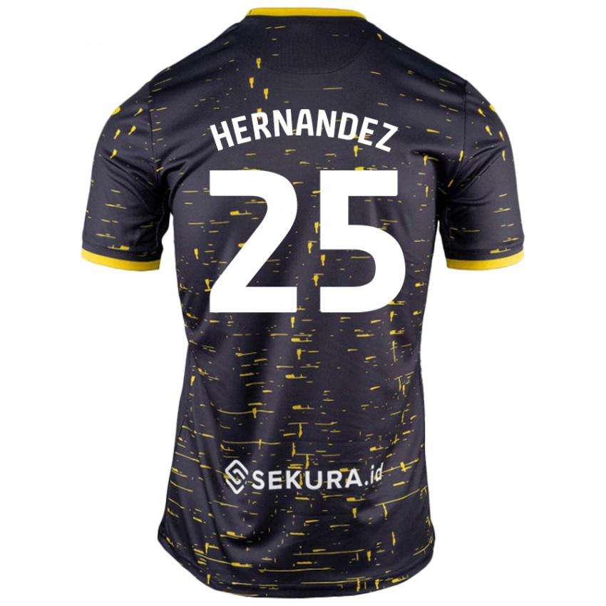 Enfant Maillot Onel Hernández #25 Noir Jaune Tenues Extérieur 2024/25 T-Shirt Belgique