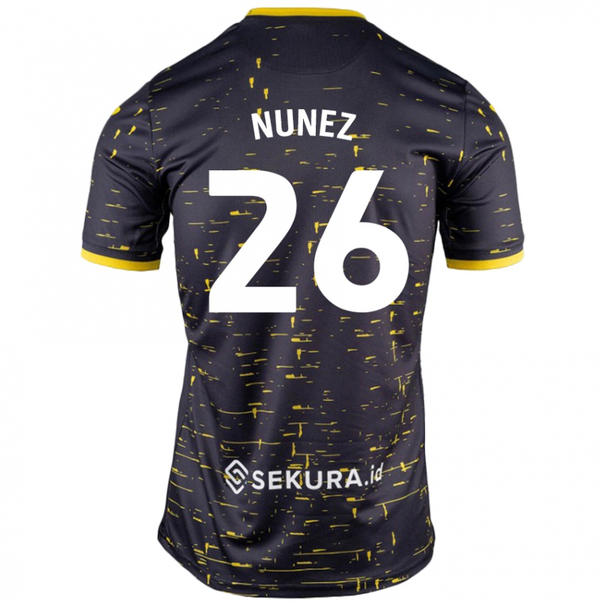 Enfant Maillot Marcelino Núñez #26 Noir Jaune Tenues Extérieur 2024/25 T-Shirt Belgique