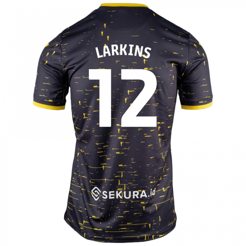 Enfant Maillot Anna Larkins #12 Noir Jaune Tenues Extérieur 2024/25 T-Shirt Belgique