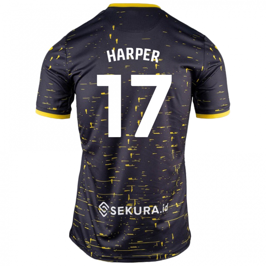 Enfant Maillot Jess Harper #17 Noir Jaune Tenues Extérieur 2024/25 T-Shirt Belgique