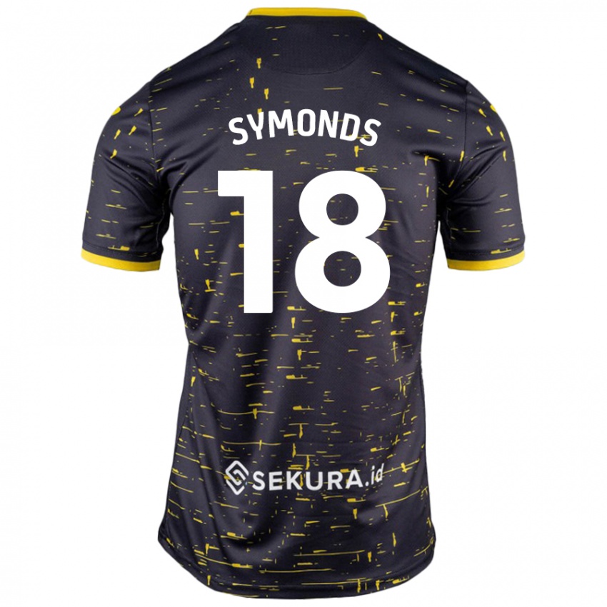 Enfant Maillot Freya Symonds #18 Noir Jaune Tenues Extérieur 2024/25 T-Shirt Belgique