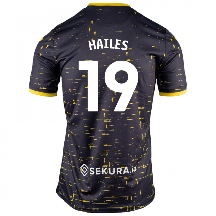 Enfant Maillot Lauren Hailes #19 Noir Jaune Tenues Extérieur 2024/25 T-Shirt Belgique