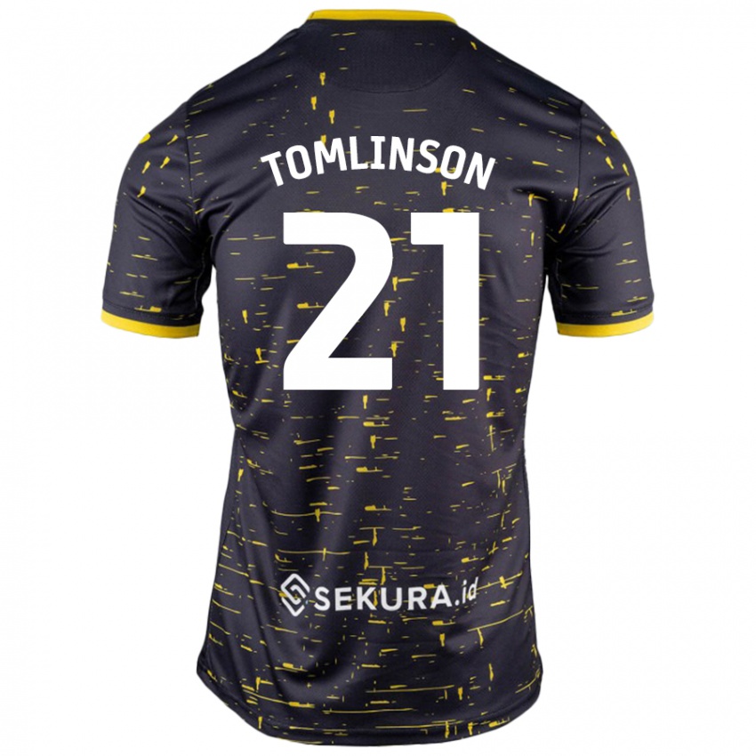 Enfant Maillot Lauren Tomlinson #21 Noir Jaune Tenues Extérieur 2024/25 T-Shirt Belgique