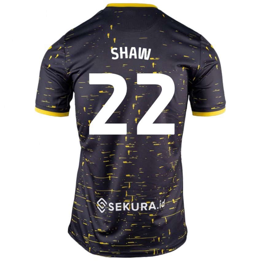 Enfant Maillot Shannon Shaw #22 Noir Jaune Tenues Extérieur 2024/25 T-Shirt Belgique