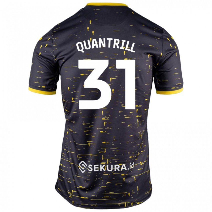 Enfant Maillot Sarah Quantrill #31 Noir Jaune Tenues Extérieur 2024/25 T-Shirt Belgique