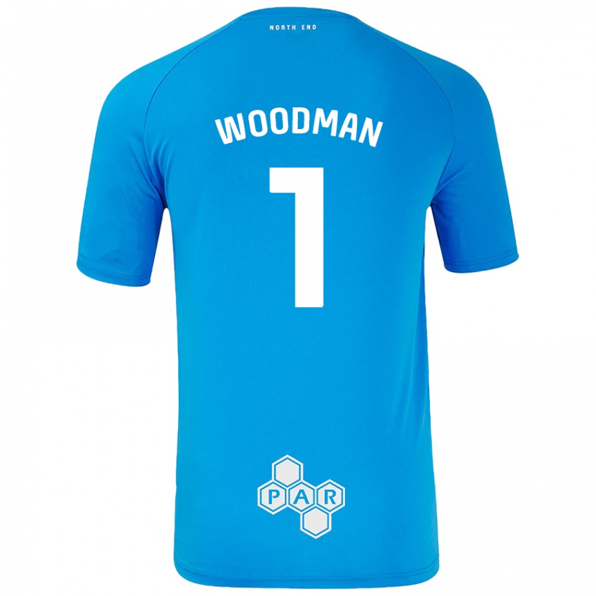 Enfant Maillot Freddie Woodman #1 Bleu Ciel Tenues Extérieur 2024/25 T-Shirt Belgique