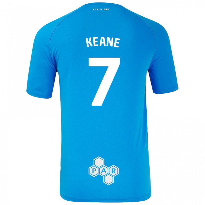 Enfant Maillot Will Keane #7 Bleu Ciel Tenues Extérieur 2024/25 T-Shirt Belgique