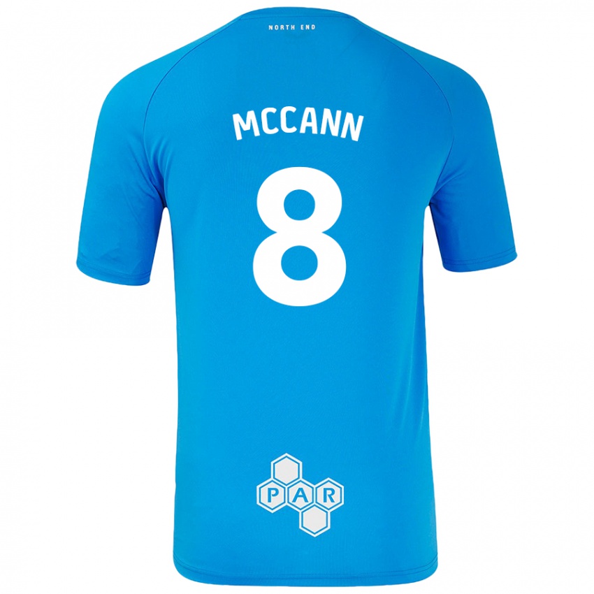 Enfant Maillot Ali Mccann #8 Bleu Ciel Tenues Extérieur 2024/25 T-Shirt Belgique