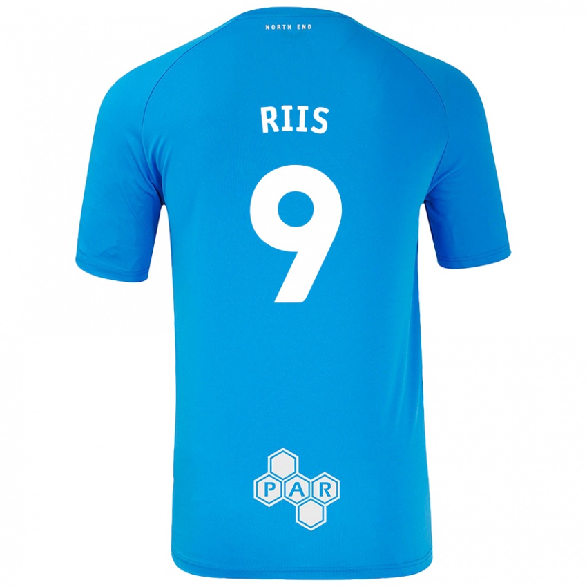 Enfant Maillot Emil Riis #9 Bleu Ciel Tenues Extérieur 2024/25 T-Shirt Belgique