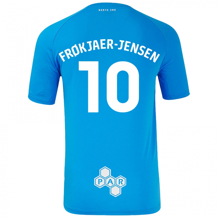 Enfant Maillot Mads Frøkjaer-Jensen #10 Bleu Ciel Tenues Extérieur 2024/25 T-Shirt Belgique