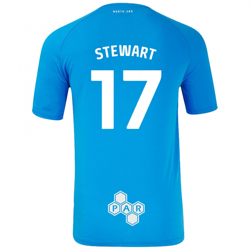 Enfant Maillot Layton Stewart #17 Bleu Ciel Tenues Extérieur 2024/25 T-Shirt Belgique