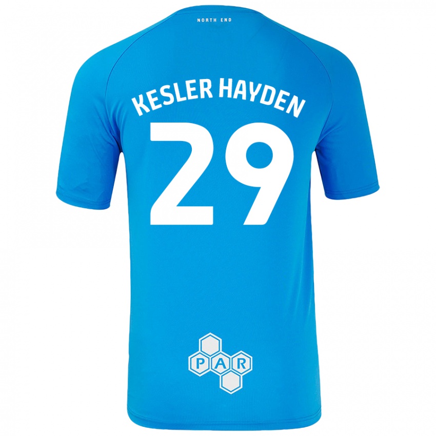 Enfant Maillot Kaine Kesler-Hayden #29 Bleu Ciel Tenues Extérieur 2024/25 T-Shirt Belgique