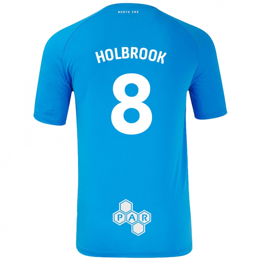 Enfant Maillot Jess Holbrook #8 Bleu Ciel Tenues Extérieur 2024/25 T-Shirt Belgique