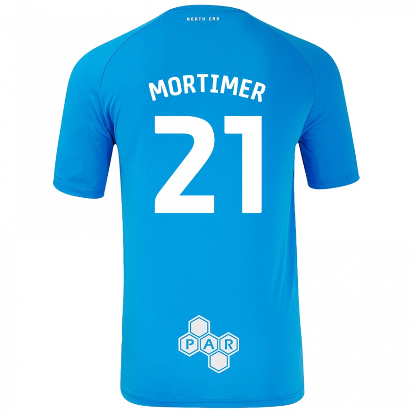 Enfant Maillot Jodie Mortimer #21 Bleu Ciel Tenues Extérieur 2024/25 T-Shirt Belgique