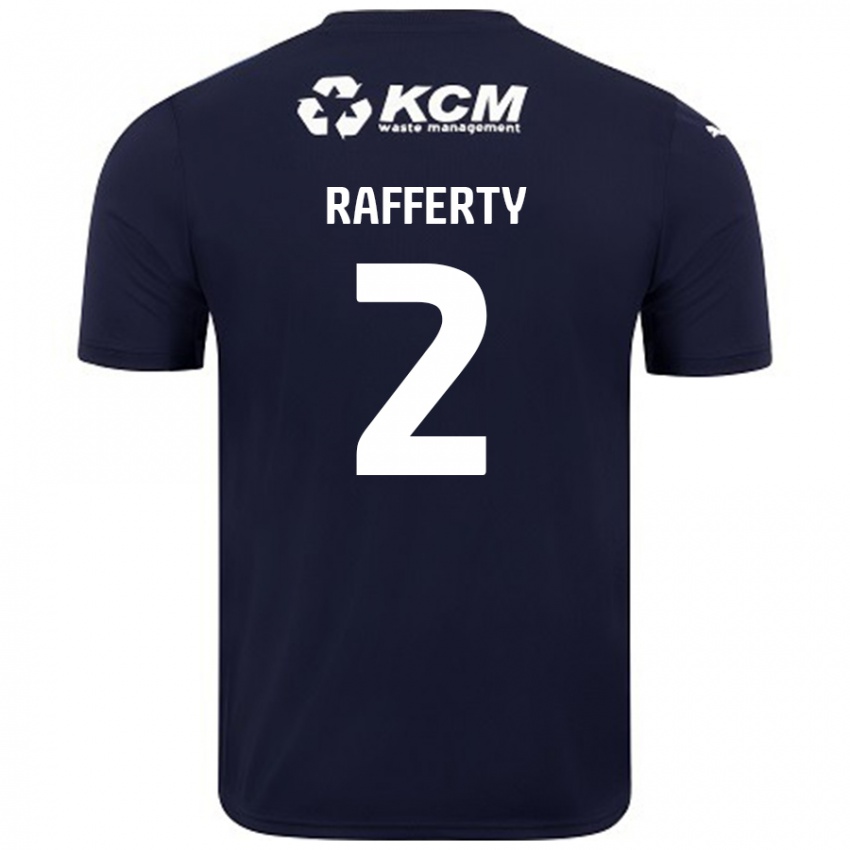 Enfant Maillot Joe Rafferty #2 Bleu Marine Tenues Extérieur 2024/25 T-Shirt Belgique