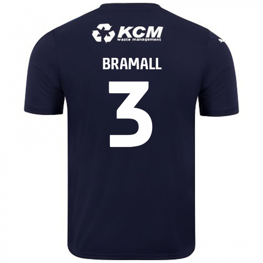 Enfant Maillot Cohen Bramall #3 Bleu Marine Tenues Extérieur 2024/25 T-Shirt Belgique