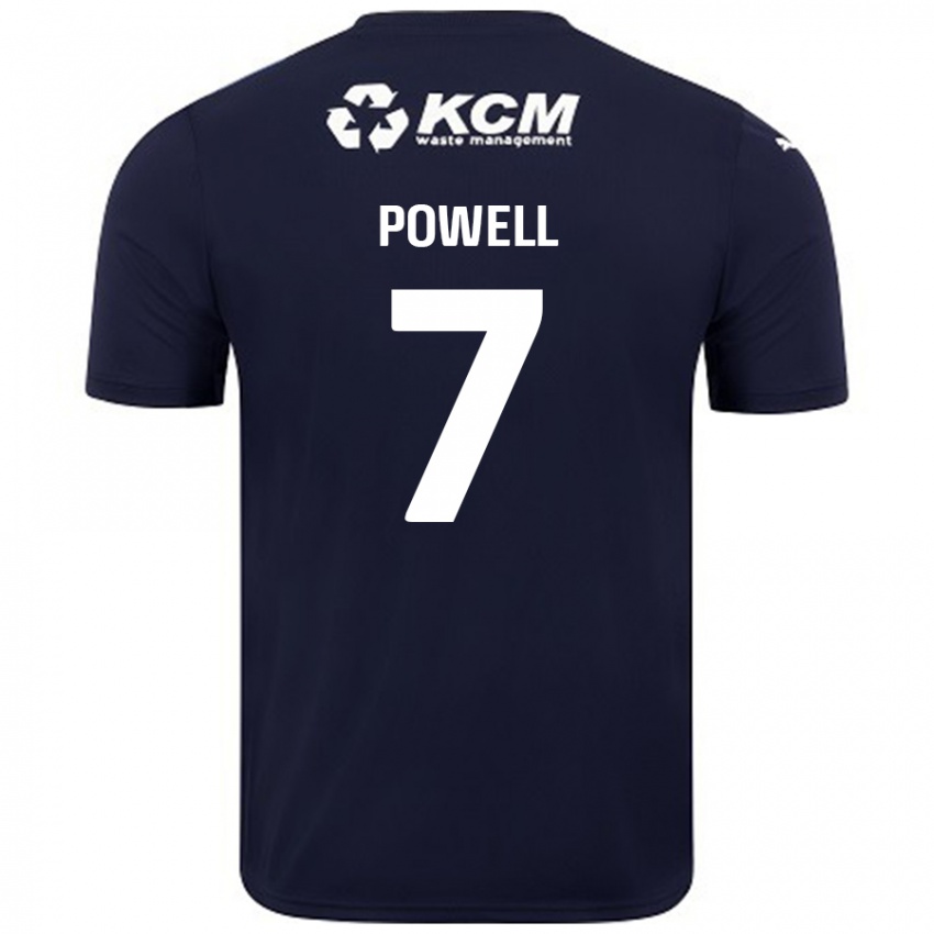 Enfant Maillot Joe Powell #7 Bleu Marine Tenues Extérieur 2024/25 T-Shirt Belgique