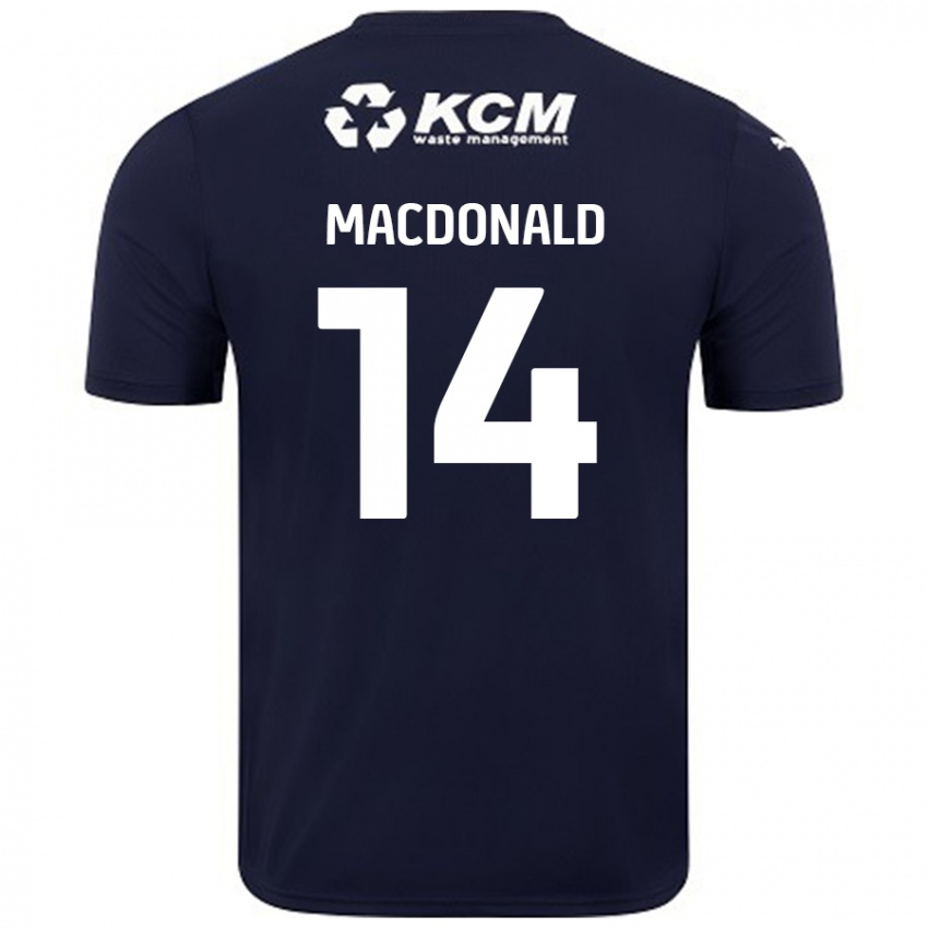 Enfant Maillot Alex Macdonald #14 Bleu Marine Tenues Extérieur 2024/25 T-Shirt Belgique