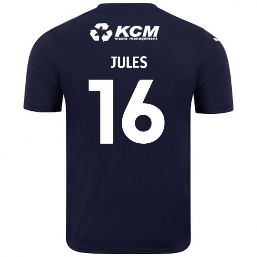 Enfant Maillot Zak Jules #16 Bleu Marine Tenues Extérieur 2024/25 T-Shirt Belgique