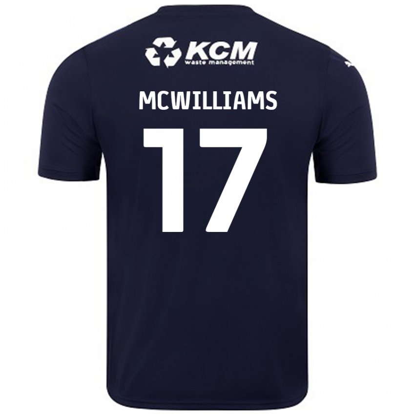 Enfant Maillot Shaun Mcwilliams #17 Bleu Marine Tenues Extérieur 2024/25 T-Shirt Belgique