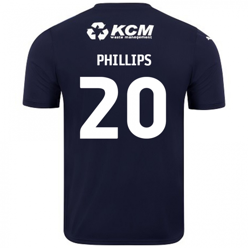 Enfant Maillot Dillon Phillips #20 Bleu Marine Tenues Extérieur 2024/25 T-Shirt Belgique