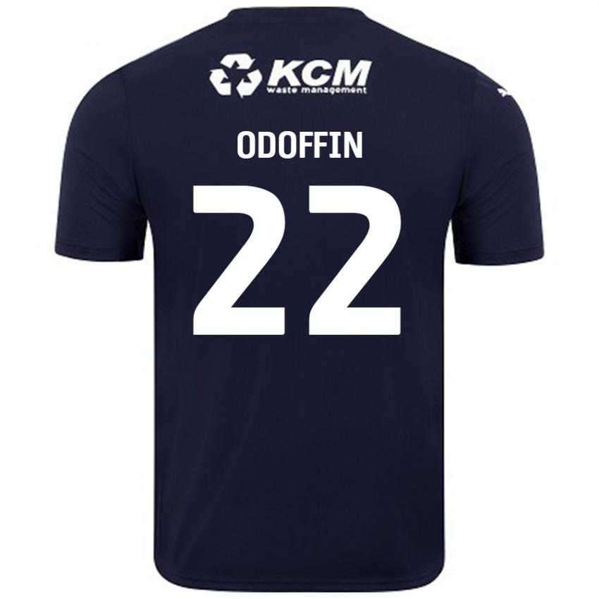 Enfant Maillot Hakeem Odoffin #22 Bleu Marine Tenues Extérieur 2024/25 T-Shirt Belgique