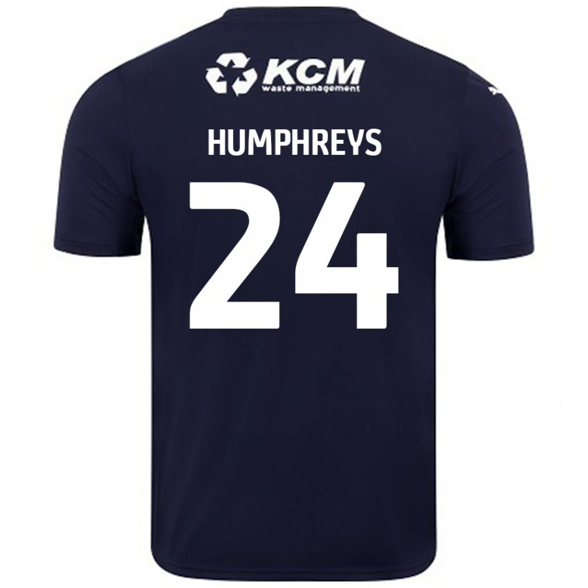 Enfant Maillot Cameron Humphreys #24 Bleu Marine Tenues Extérieur 2024/25 T-Shirt Belgique